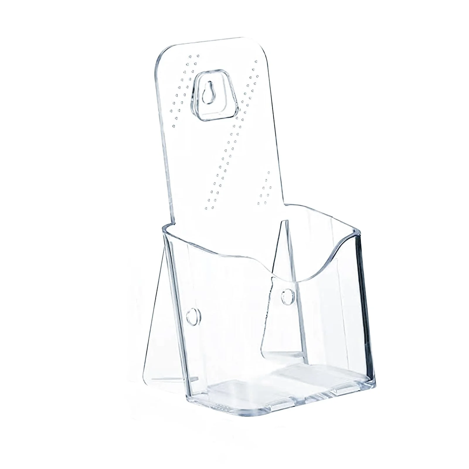 Acrylic Brochure Holder Stand Clear Plastic Flyer Organizer A4 1/3 one Tier Brochure Container 4 Inch Wide Wall Mount
