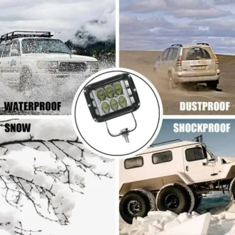 4inch 45W LED Work Light Bar Cube Side Shooter Pod White Amber Strobe Lamp SUV Truck LED Light Aluminum Alloy Car Work Light