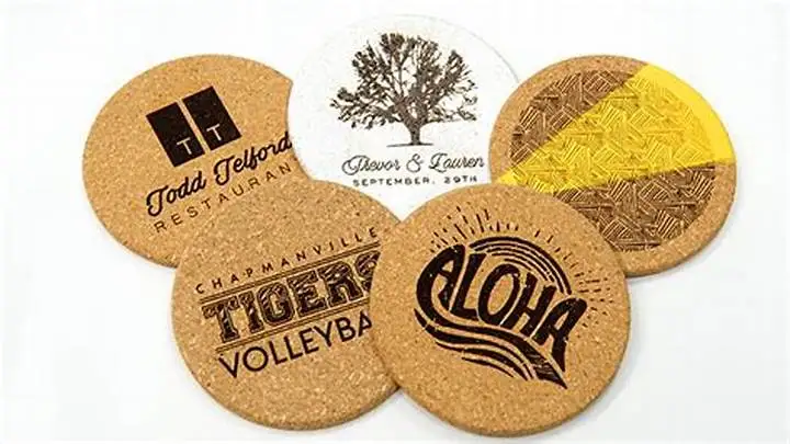 Wholesale Laminated Round Coffee Sublimation Blanks Coasters For Drink Cup Mat Custom Cork Coaster cork mat
