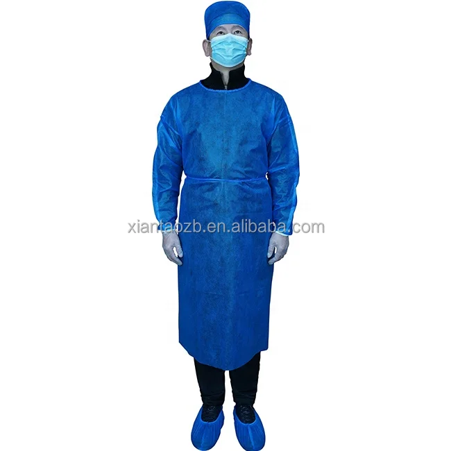 High Quality Level 1 2 Patient Non Sterilesergical Sms Knit Cuff Protective Suits Cobabies Disposable Isolation Gowns