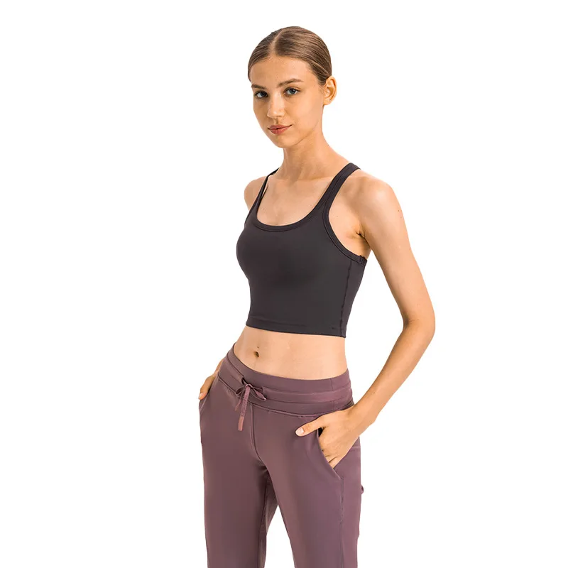 Workout Tank Tops For Women Slim U-neck I-shaped Back Fitness Running Yoga Clothes Sports Yoga Vest