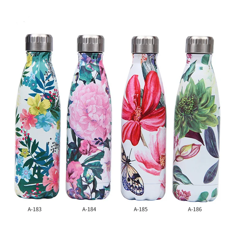
Hot Sale 500ml Flower Series Thermal Double Wall Leak Proof Vacuum Cups 