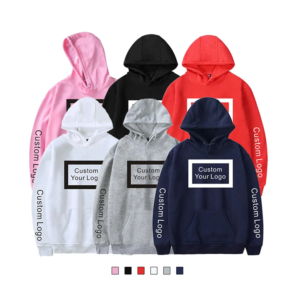  High Quality 50% Cotton Polyester Custom Logo Blank Plain OEM Wholesale Mens Hoodies