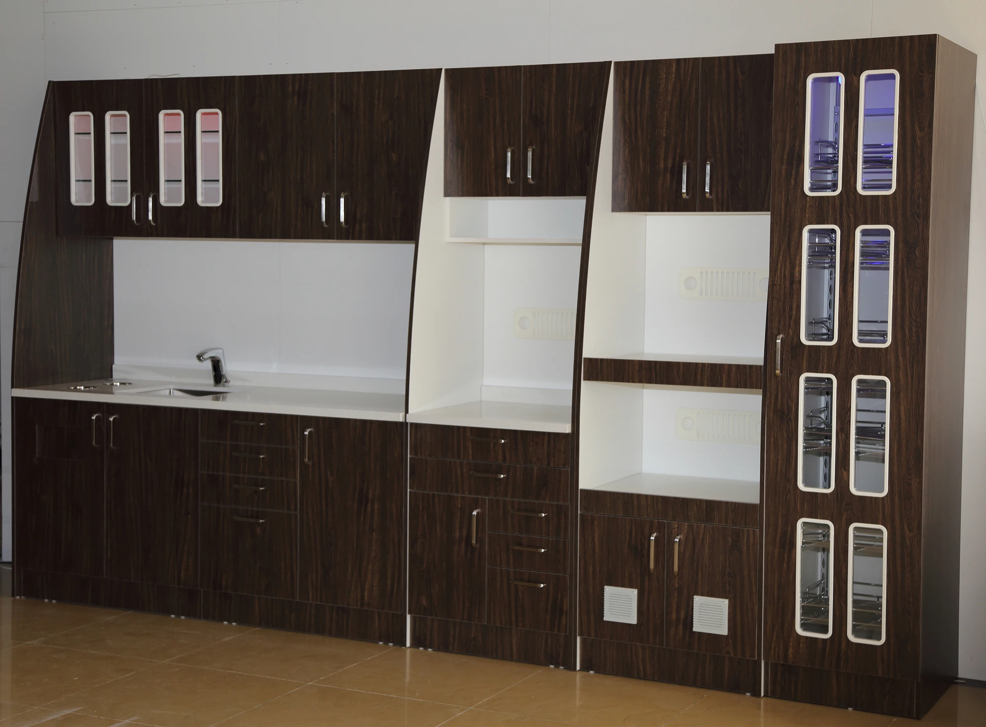 Customized medical furniture Dental clinic wall mounted storage cabinet
