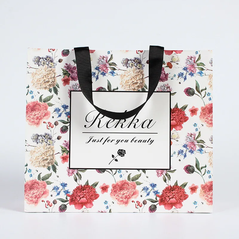 clothing lunch customized paper bag brown white black shopping packaging handle kraft paper bag takeaway gifts bag with your own