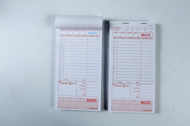 CT-T4997BK good quality restaurant duplicate carbonless waiter pads