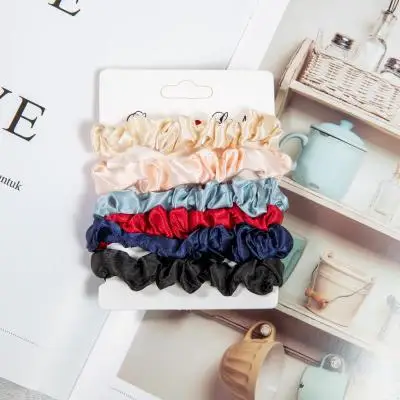 PH-084 девочек простота большой Scrunchies Роскошные винтажные женские аксессуары для волос эластичные шелковые волосы галстук-бабочка