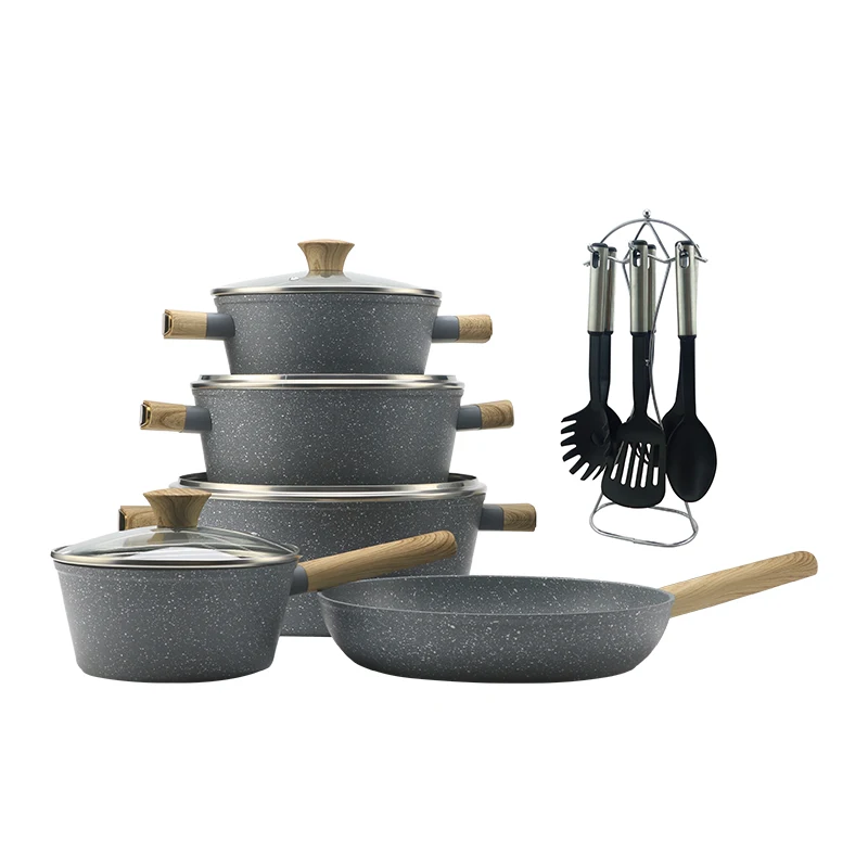 Professional Granite Forged Aluminium Granite Nonstick Luxury Pots and Pans Non-stick Cookware Set