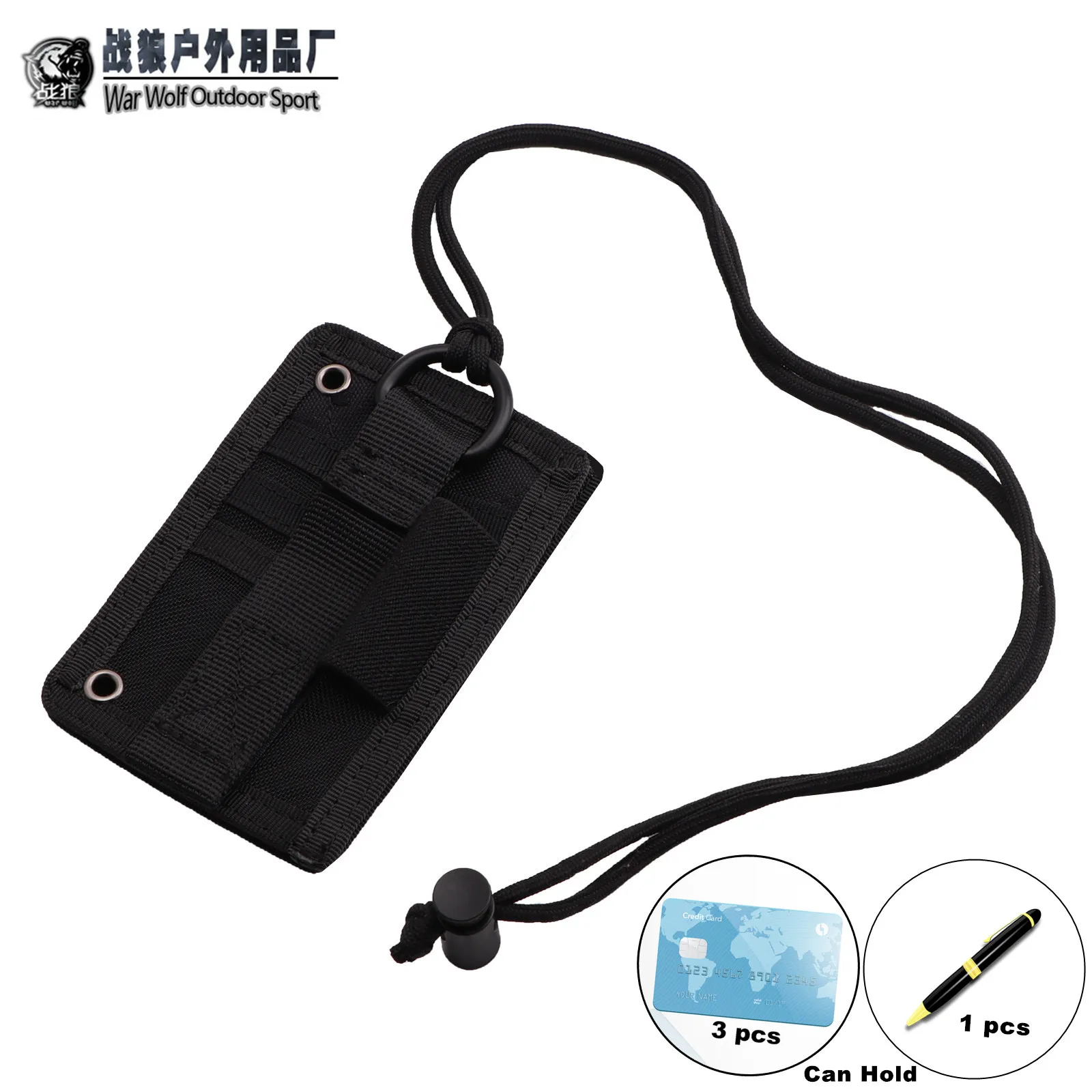 ZLang Outdoor Hot Selling Card Pack with Lanyard badge Number Travel Equipment 500D Cordura Adjustable Tactical Card Pack