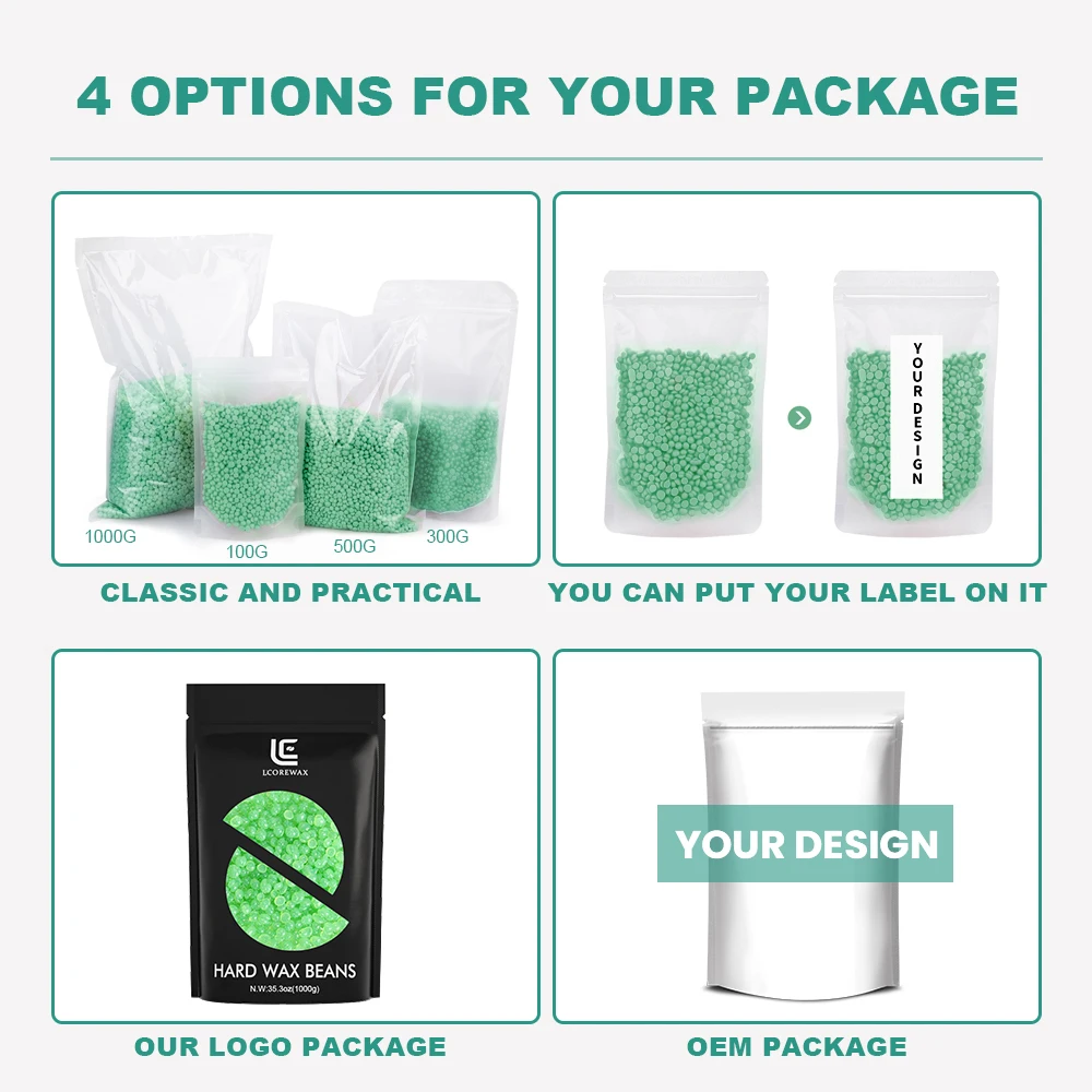 Lcorewax brazilian wax  Beans Free Sample Wholesale hair removalsalon use high quality 1000g/ depilatoria cera