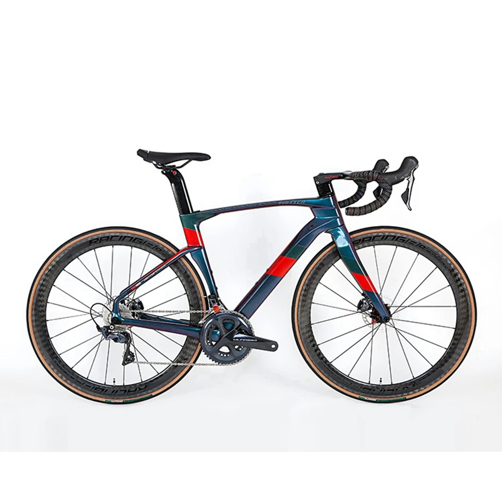 TWITTER CYCLONEpro holographic color aero disc road bike 700c racing road bicycle with R7020 kit
