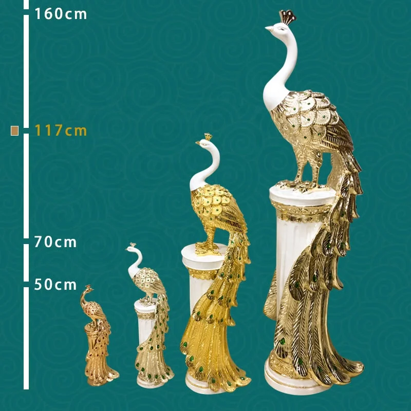 Resin Animal Model Home Decoration Mascot Figurine Peacock Statue