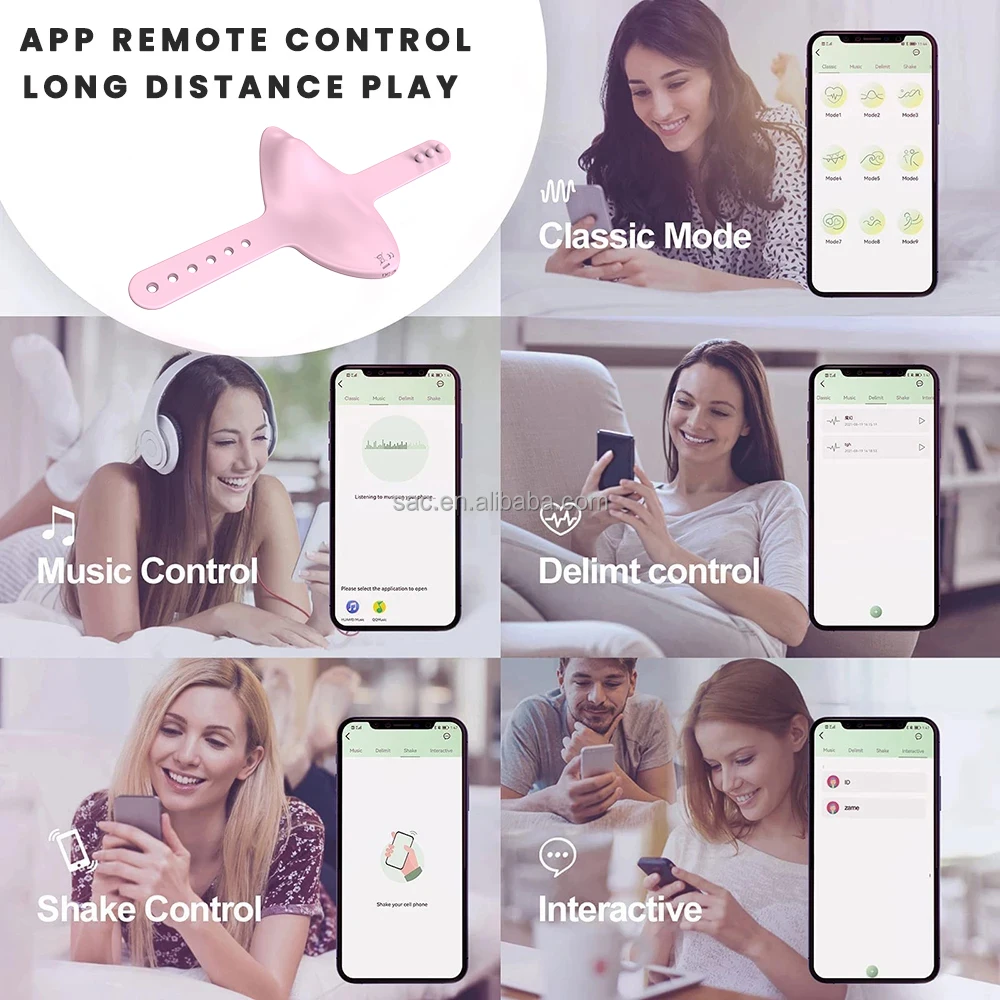 SacKnove Smart Long Distance Mobile Phone Control Wearable Vibrating Panties Dildo G Spot Panty Sex Toy App Vibrator For Women