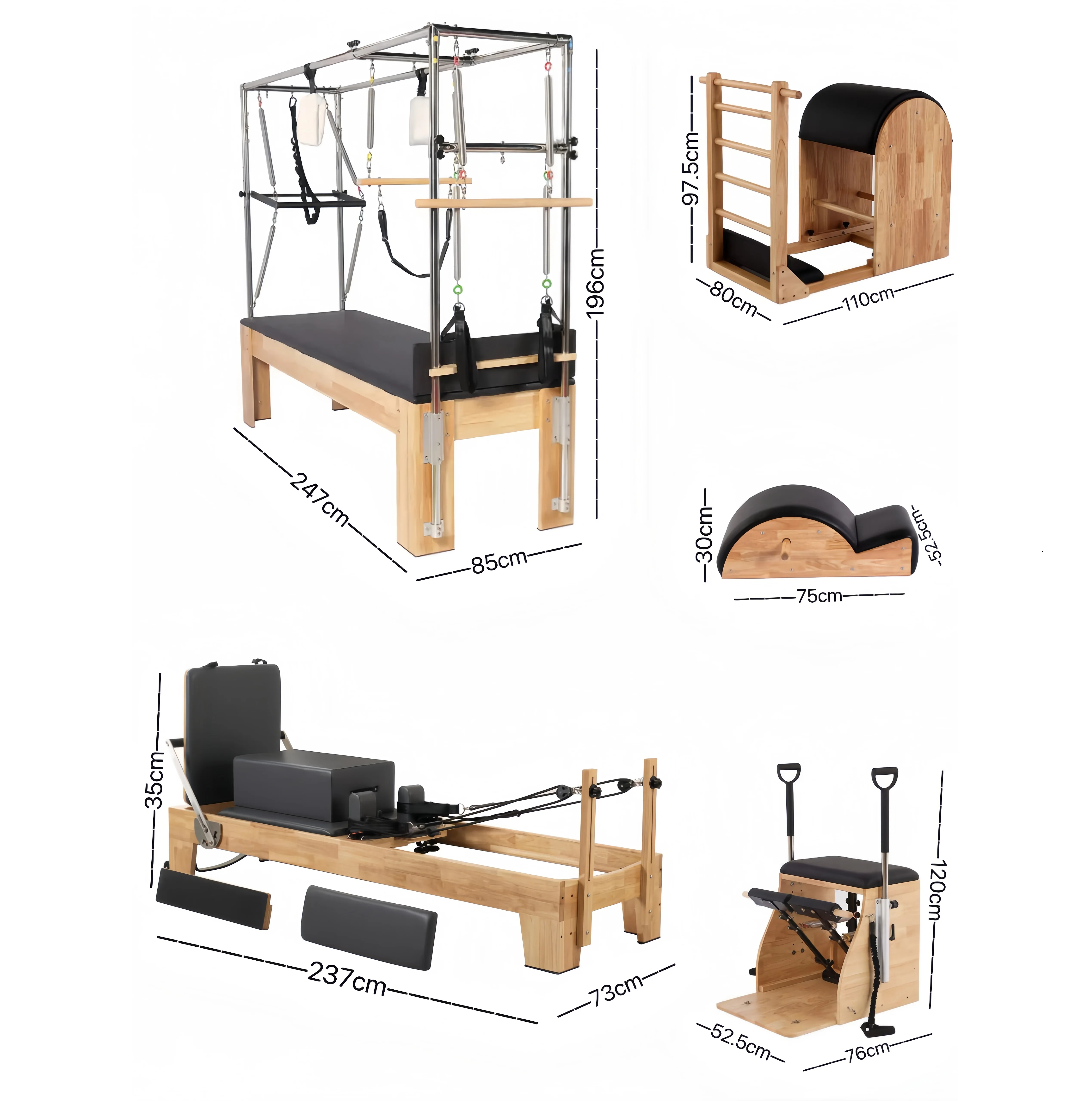 Pro Studio Home Workout Body Shape Pilates set Hot Sell Fitness Pilates Reformer