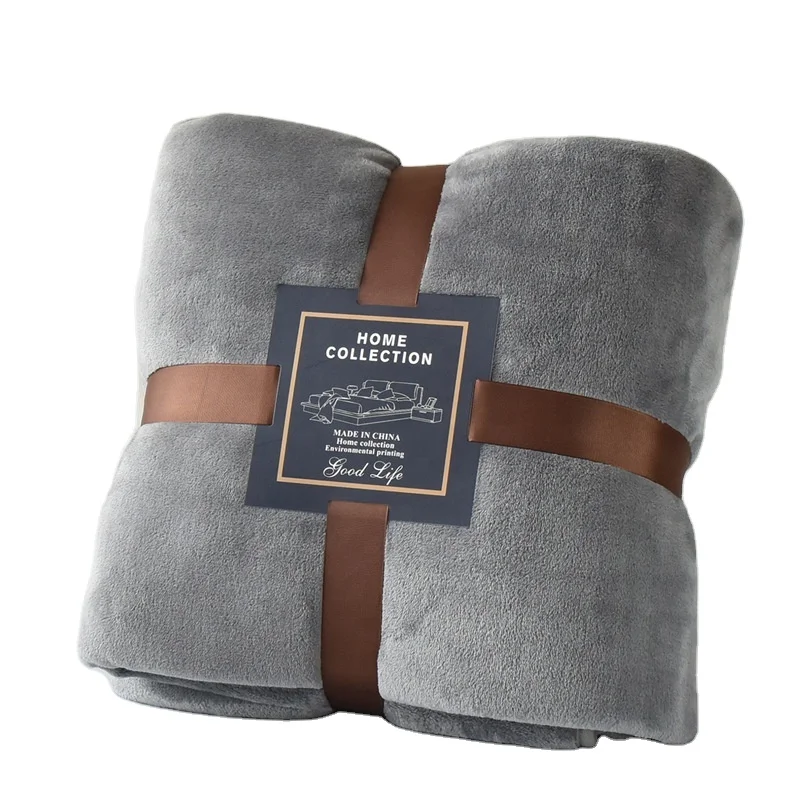 Manufacturer customized wholesale polyester flannel four season blanket gift sofa sleeping double blanket