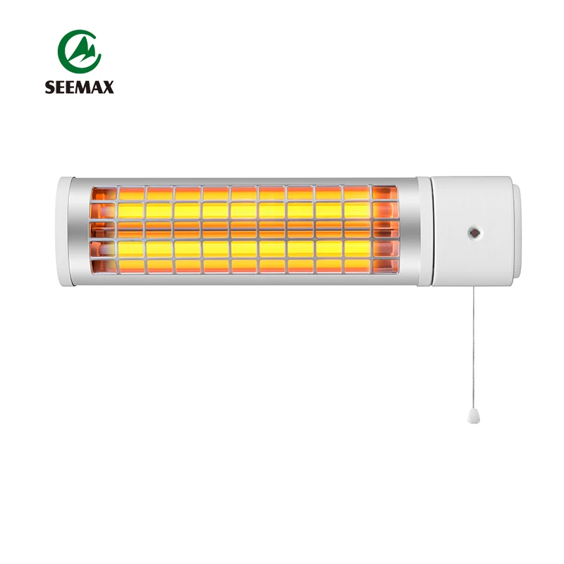 
Household IPX4 Quartz Warmer Light White 600w 1200w Wall Mounted Bathroom Infrared Heater 