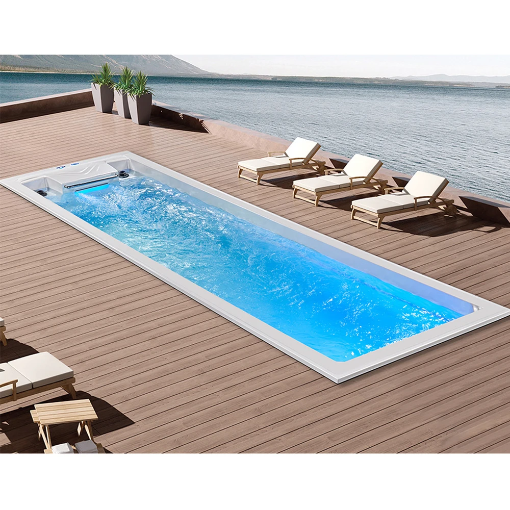 7m length family fiberglass inground swimspa outdoor swim pool acrylic underground swimming pool