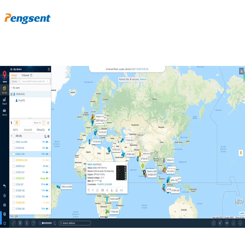 Pengsent software gps track platform imei tracking software best tracking imei software