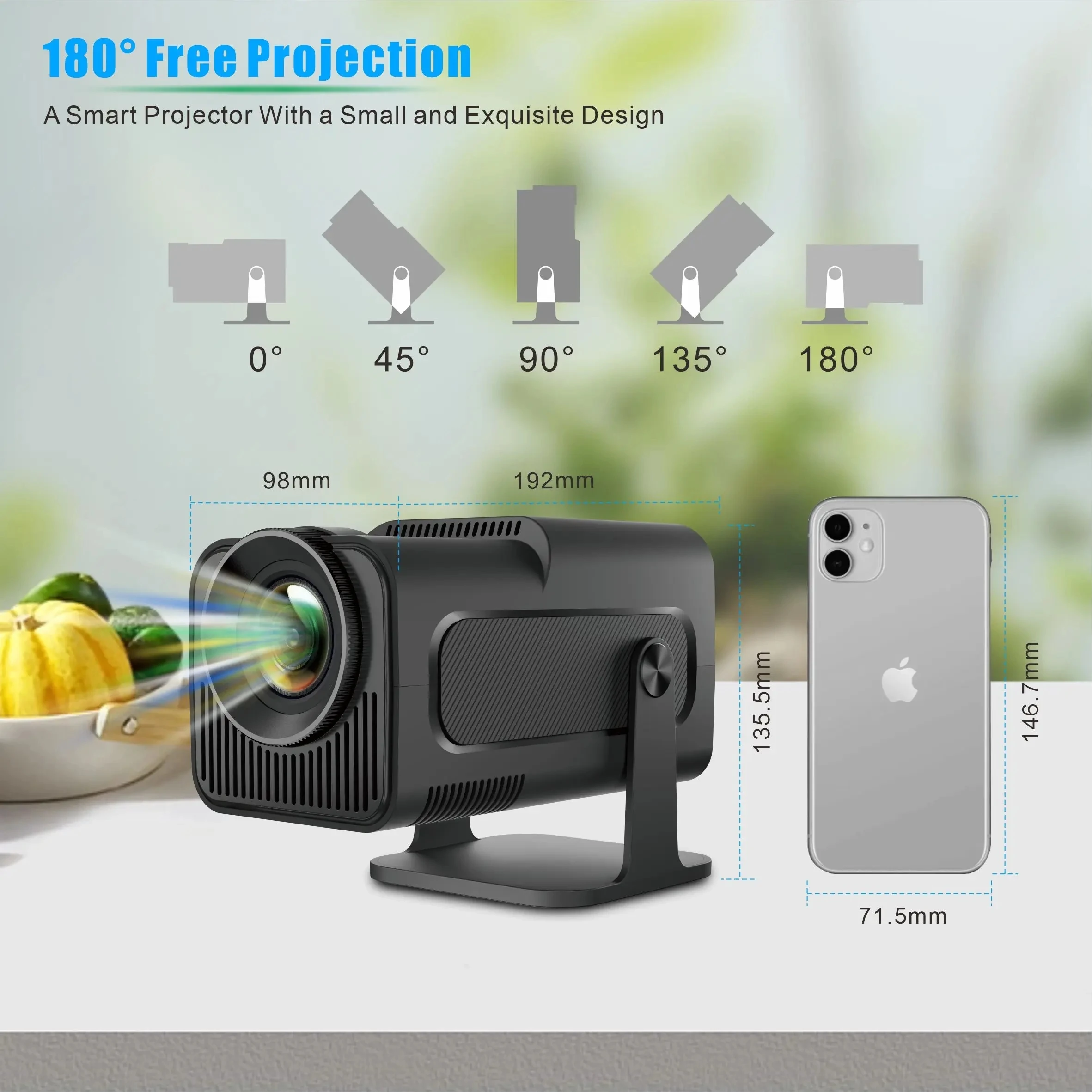 2024 New Hot Selling HY320 Projector Intelligent Home Theater LCD Dual WiFi6 HD 300ANSI Android 11 Mini Projector Wholesale OEM
