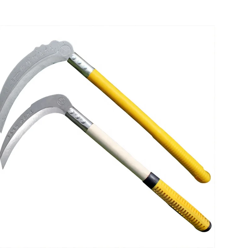 High Quality Carbon Steel Cutting Garden Farming Tool Grass Tooth Sickle with Wooden/Plastic Handle Folding Sickle