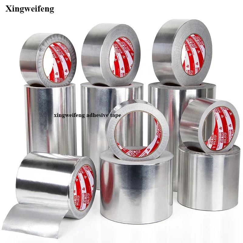 
hot sale 75 micron cold weather reflective duct good isolation co polymer coated aluminum foil adhesive sealing tape 
