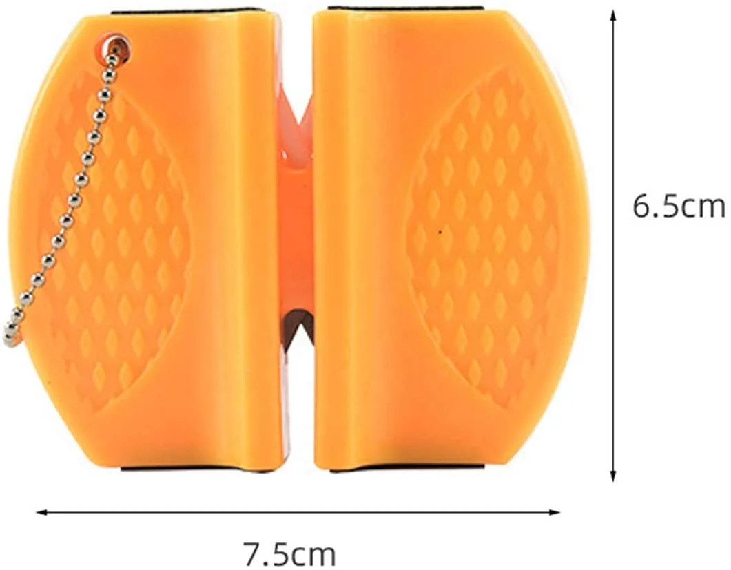 ABS Rubber Outdoor Camping Portable Handheld Two-stage Butterfly Type Diamond Ceramic Rod Knife Sharpener