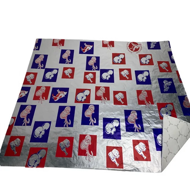 honeycomb pattern burger aluminum foil backed insulation alu paper for hamburger wrap