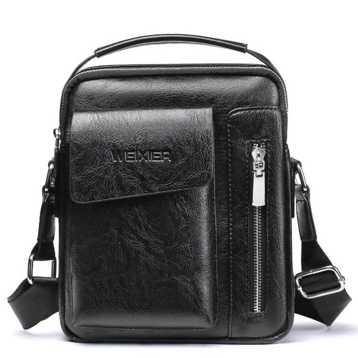 Latest amazon weixier brand leisure business synthetic leather crossbody bag for men