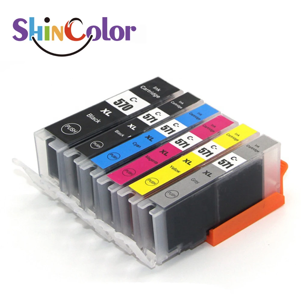 ShinColor Pgi-570xl Pgi-570 Pgi 570 Cli-571xl Cli-571 571 Цвет Совместимый струйный картридж для принтера Canon Pixma Mg5750