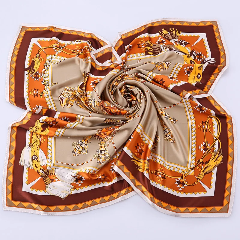 
European And American Style Women 110 X 110cm Chinese Big Square Chinese Large Silk Scarfs Shawls 