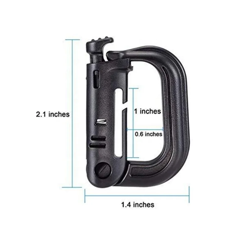 Tactical Molle Plastic Hook Carabiner Outdoor Hiking D-ring Quick Release Buckle Backpack Hooks Snap Clip Keychain