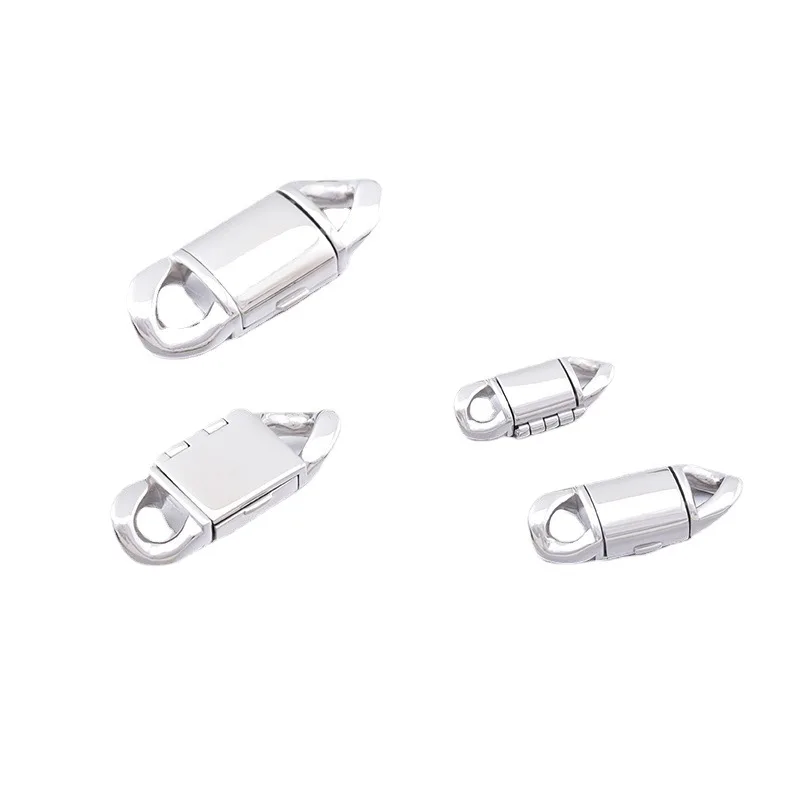 factory wholesale stainless steel Cuban chain necklace findings flip over buckle clasp for jewelry making