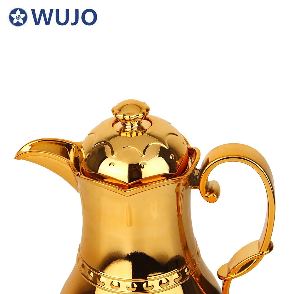 Wujo 0.5l 0.8l Саудовская Аравия Дубаи горячей воды кофе тепловой вакуумной изоляцией из нержавеющей стали термо горшок со стеклянной колбой
