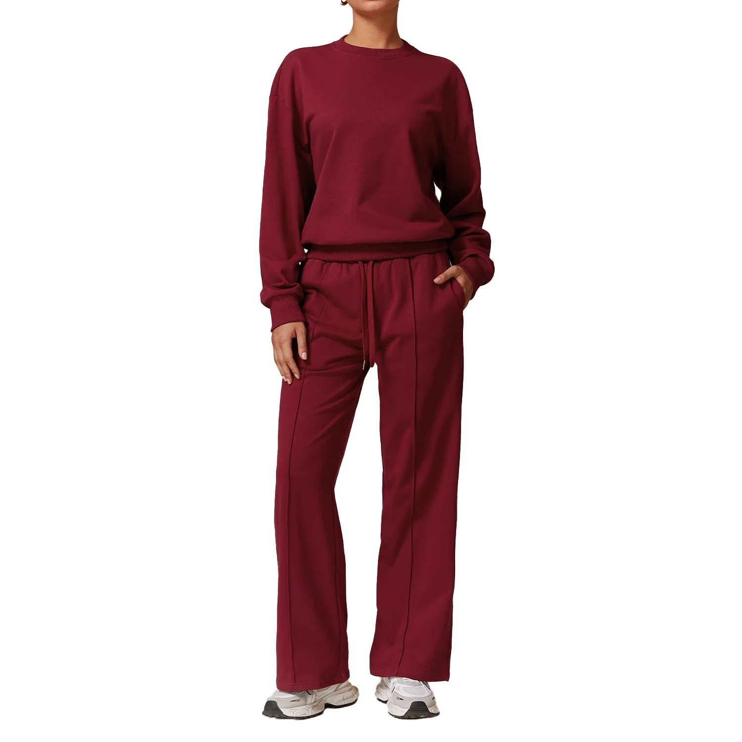 Autumn Winter Fitness Yoga Shirts Casual Gym Long Sleeve Loose Sports Sweatshirts  high waist slimming  sports suit for Women