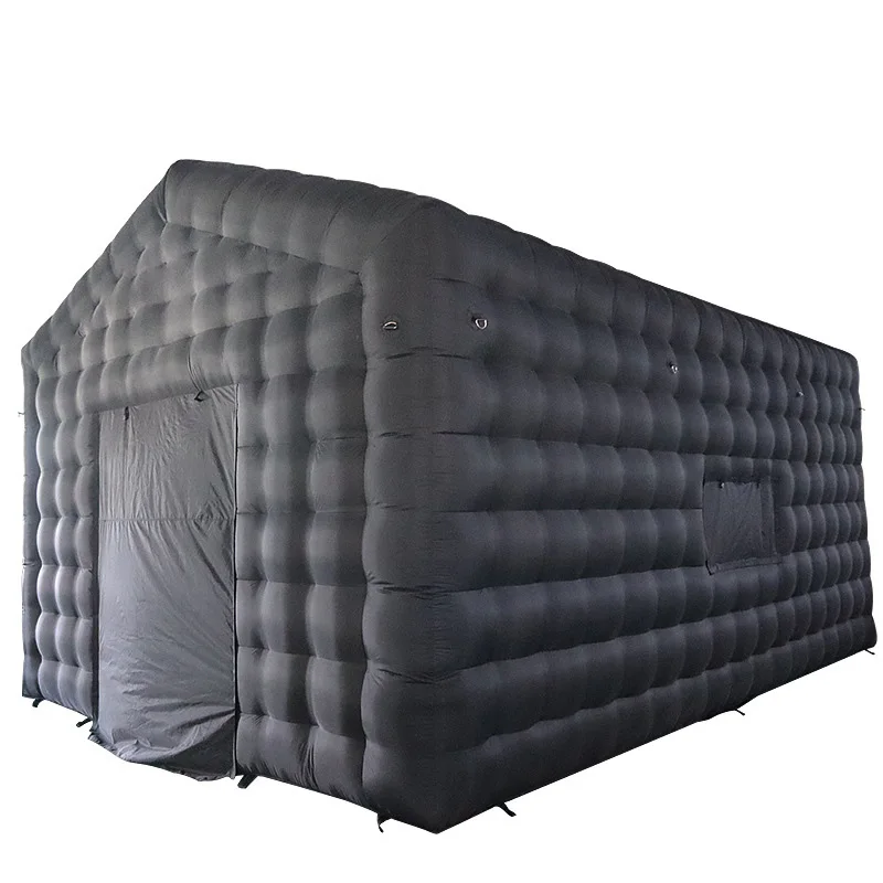 factory Portable Commercial PVC Disco Night Club Tent for Parties LED Lamp Inflatable Booth for Events Black White Air Cube