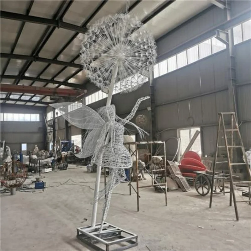 Customized New Design Outdoor Stainless Steel EIf Sculpture Garden Decor Modern Elf Stainless Steel Hollow Sculpture