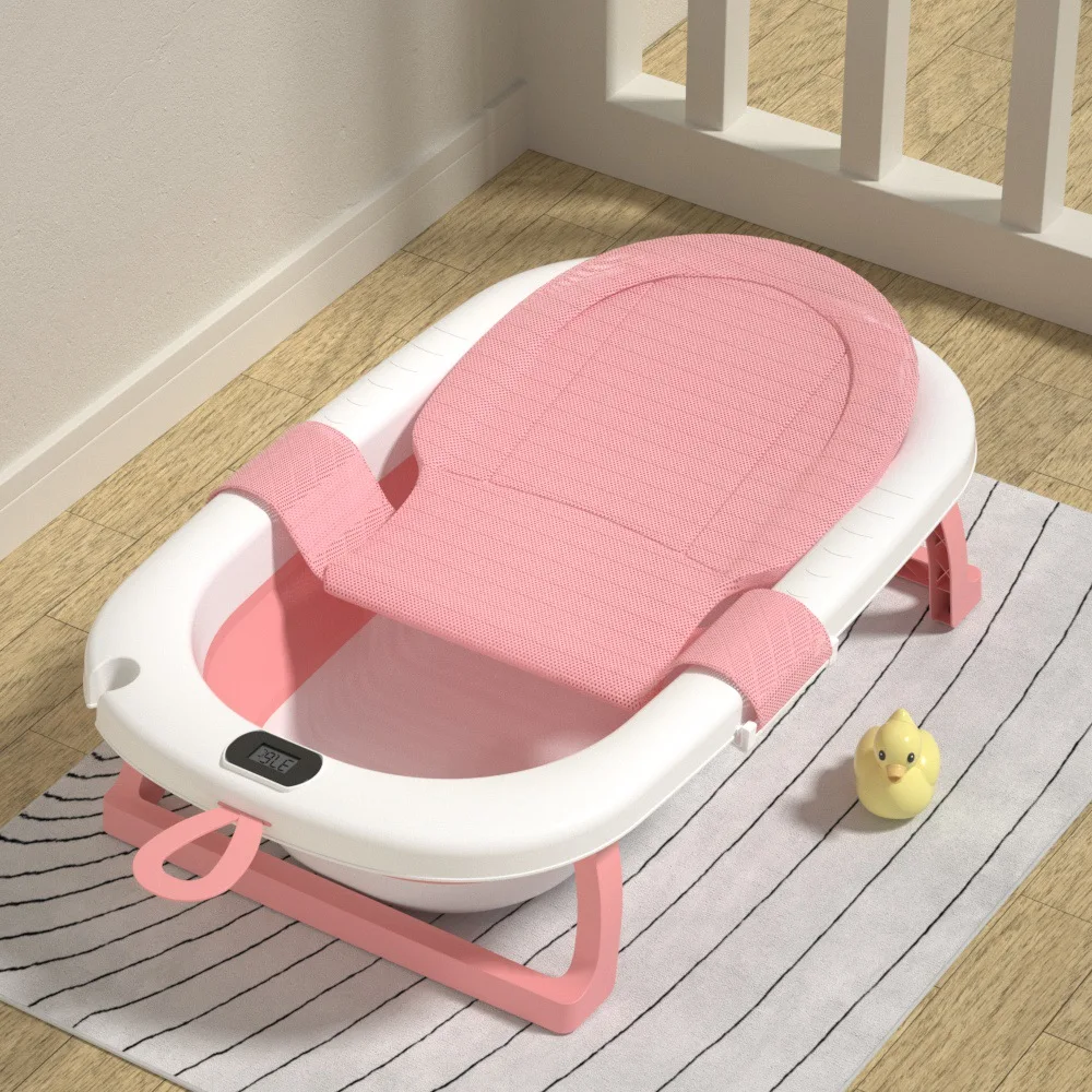 Cute Portable Small Size Shower Bathroom Soft Foldable Bathing Plastic Baby Bath Tub Set Child Children Bathtub