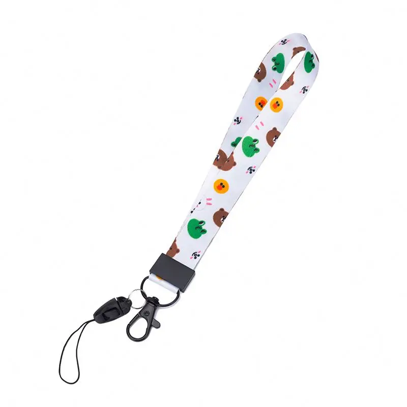 Милый шнурок, брелок для ключей, оптовая продажа от производителя, индивидуальные одинарные двусторонние ремешки для мобильного телефона с принтом