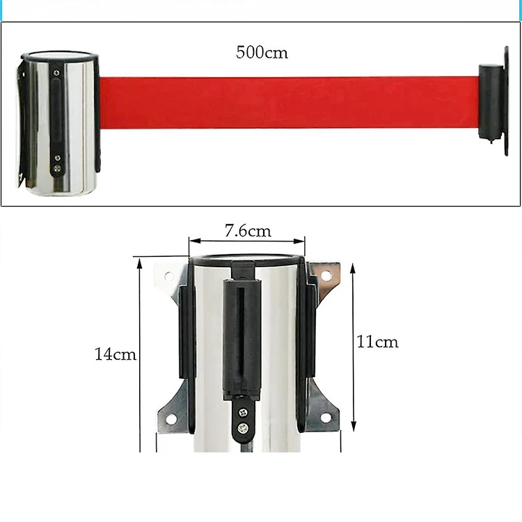 201 stainless steel 2 meter retractable belt queue barrier post airport bank custom retractable belt queue line stand barrier