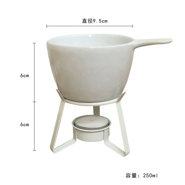 Personalized dinnerware butter warmer white candle mini chocolate cheese ceramic fondue pots