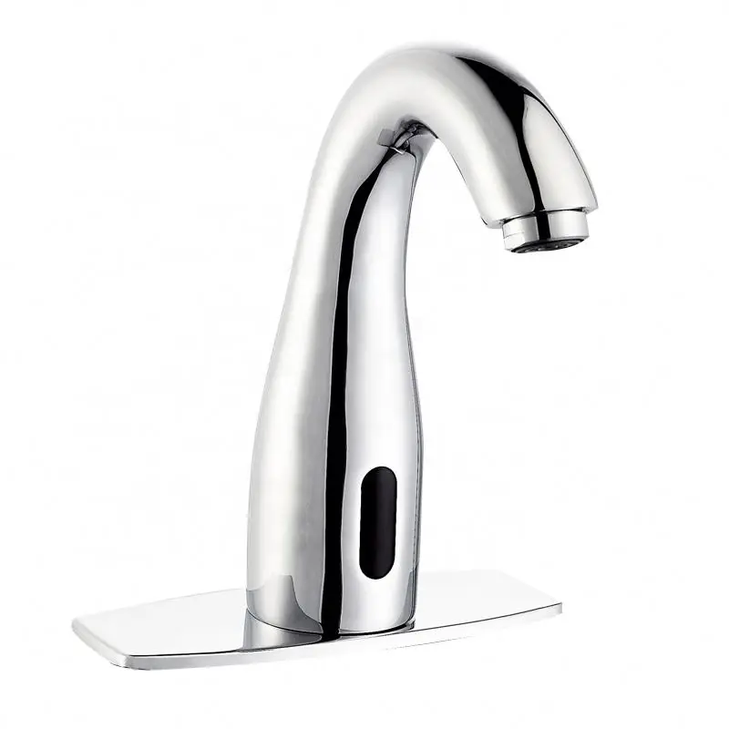 Chrome Plated Touch Free Handle Free   AC DC Brass  Automatic Sensor Basin Faucet