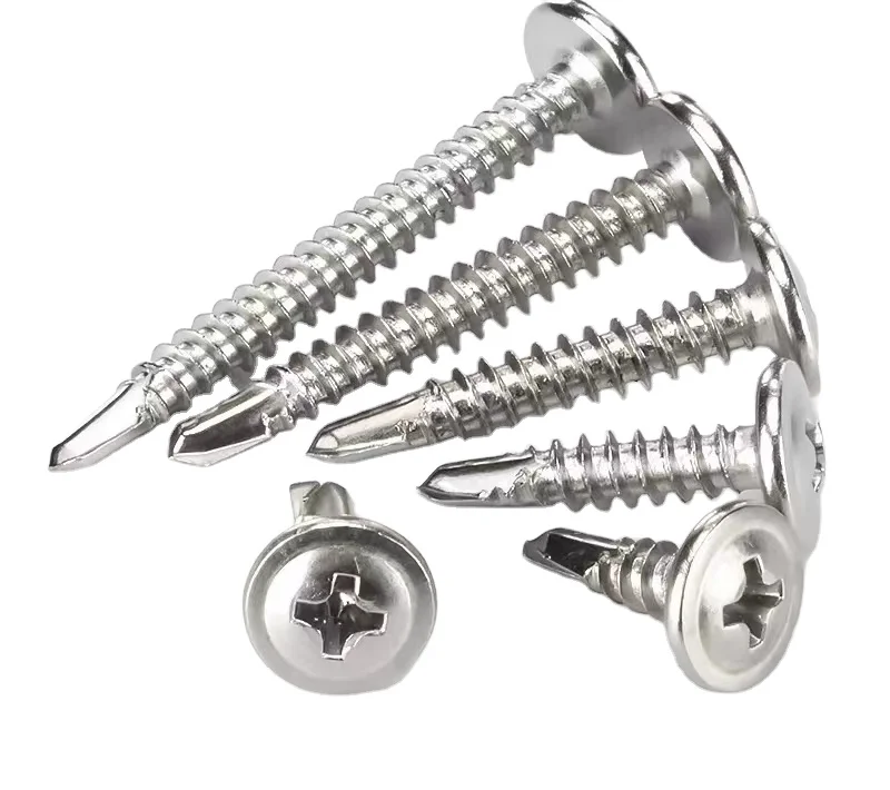 Screws Manufacturer Blue White Galvanized Modify Truss Head Self Drilling Screws Round Wafer Head  Screws
