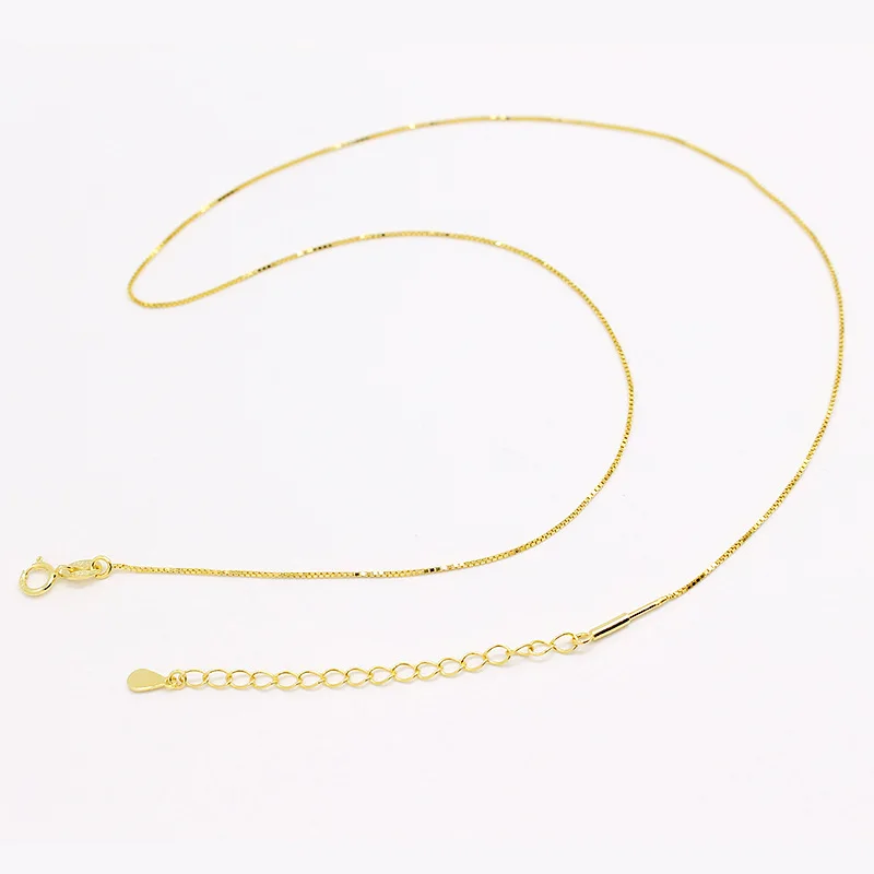 S925 Sterling Silver Screw Buckle Necklace DIY Clavicle Necklace Single Chain Pure Necklace Heart-Piercing with Needle Box Chain