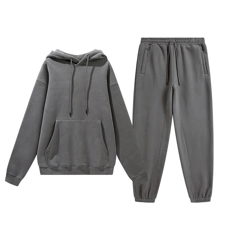 Street Casual Wear 2 Piece Sweatsuit Jogger Sets Custom Logo 100% Cotton Mens Tracksuit Gym Suits Set