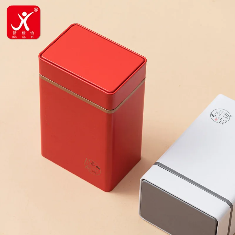 Custom production accepted Packing 12cm 18cm high Sealed Rectangle Tinplate Packing Tea Container Canisters