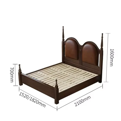 1.5m 1.8m American Countryside Solid Wood Beds European Style Bedroom Furniture Storage Queen Size Bed Set