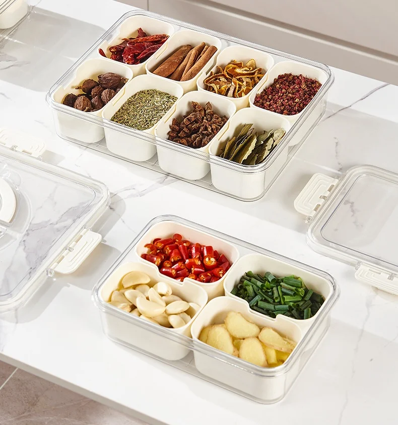 Thickened sealed packaged and stored in refrigerator fresh-keeping box divided storage plastic divided storage box
