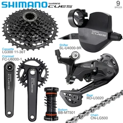SHIMANO CUES U4000 набор для MTB Bike 1x9 скоростной переключатель U4000 U3020 U4020 задний переключатель FC-U6000 коленчатого вала LG500 комплект цепи