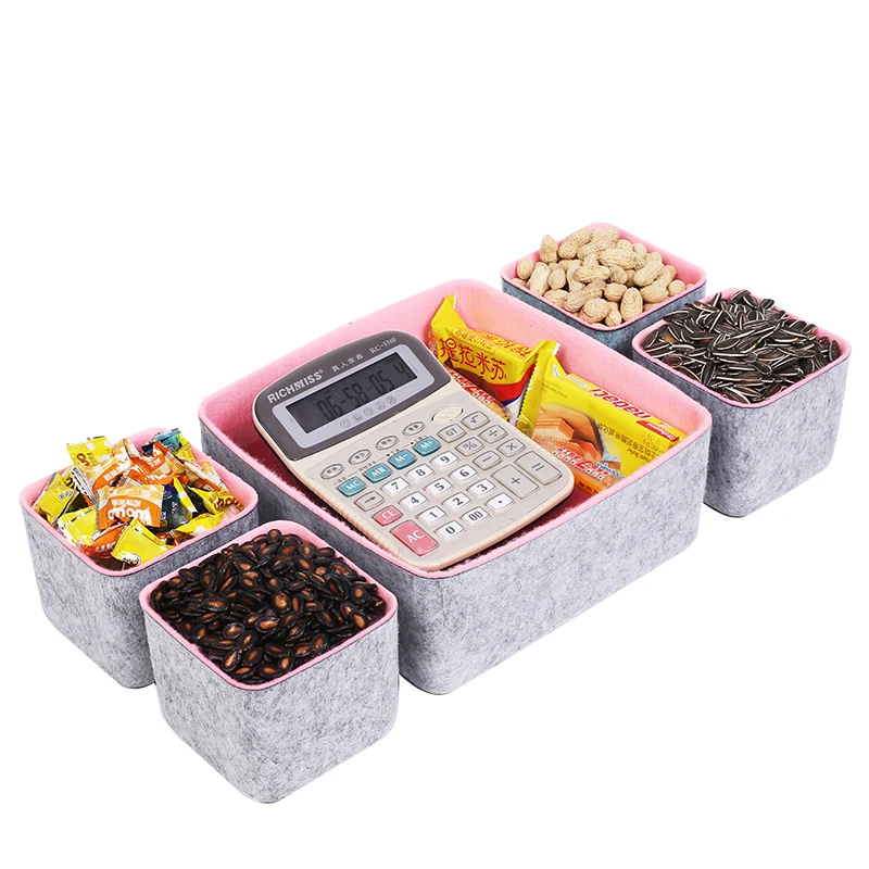 Felt Home Drawer Organizers Felt Storage Box Basket Drawers Dividers Boxes Fabric Multifunction for household items storage