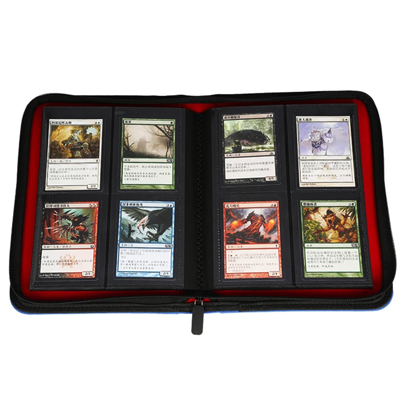 PU Large Capacity Custom 4-pocket Card Photo Album With Zipper Leather Binder